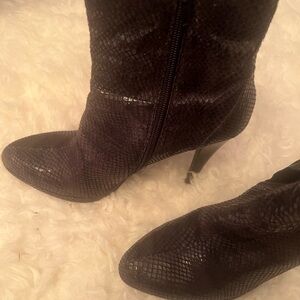 Nine West faux snakeskin booties